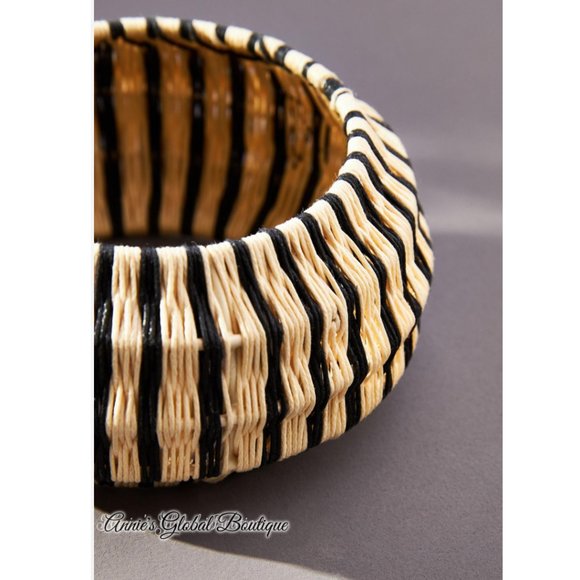 NWT ANTHROPOLOGIE Rosamund Woven Rattan Bangle Bracelet - Picture 5 of 16